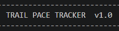 TrailPaceTracker project preview